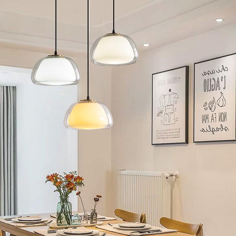 北欧创意玻璃果冻小吊灯现代简约咖啡厅餐厅吧台卧室床头单头吊灯