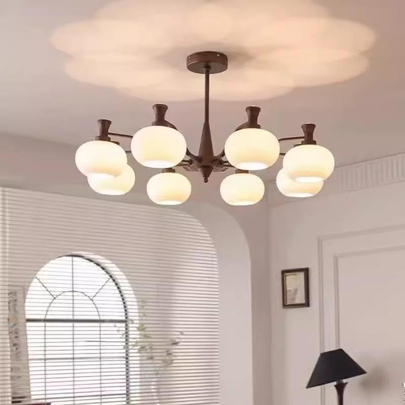 法式中古客厅吊灯美式餐厅大厅主灯复古南洋风民宿全光谱卧室灯具