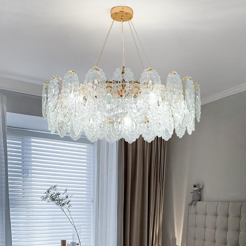 美式多层复古吊灯 法式宫廷意大利水晶玻璃卧室客厅餐厅吸顶吊灯