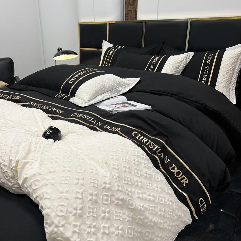 2025新款磨毛床上用品四件套轻奢风被套床单三件套四季通用男生4