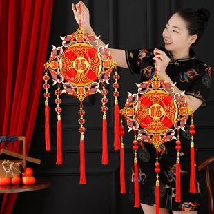 2025新年春节乔迁之喜高端民族风客厅装饰品挂件墙上挂饰门布置