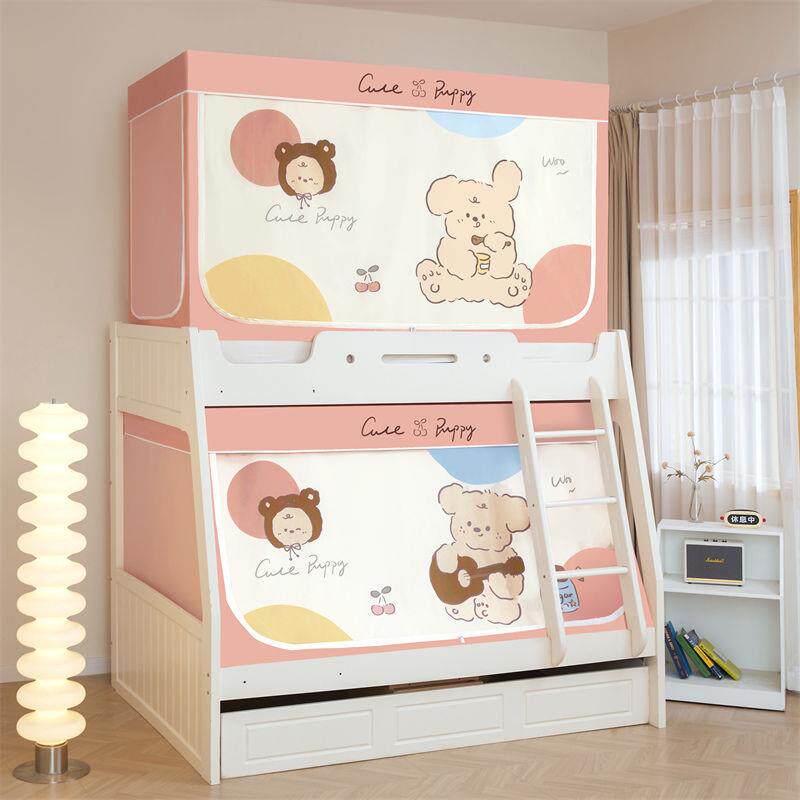 卡通子母床蚊帐防摔遮光高低床上下铺专用梯形新款学生床帘蒙古包