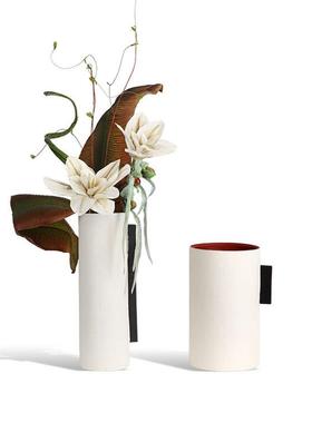 现代简约白色直筒圆形花瓶样板间民宿家居客厅玄关餐桌花艺花器