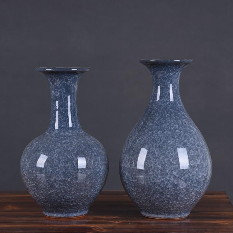 景德镇瓷瓶仿古花瓶冰片裂纹插花摆件中式客厅家居酒柜装饰工艺品