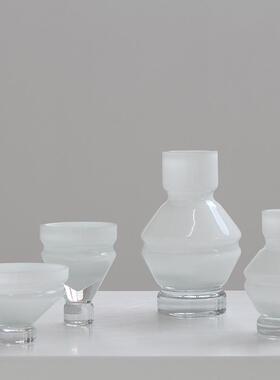 现代简约创意几何迷你加厚白瓷玻璃花瓶鲜花干花客厅餐桌花瓶