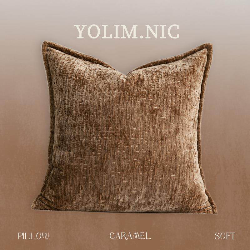 轻奢复古高级感金驼色靠垫靠枕床头靠包沙发客厅雪尼尔绒肌理抱枕,居家布艺,抱枕被,淘宝优惠券,粉丝福利购,淘宝优惠卷