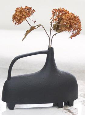 现代创意抽象插花花瓶摆件样板间客厅书房艺术感软装家居花器饰品