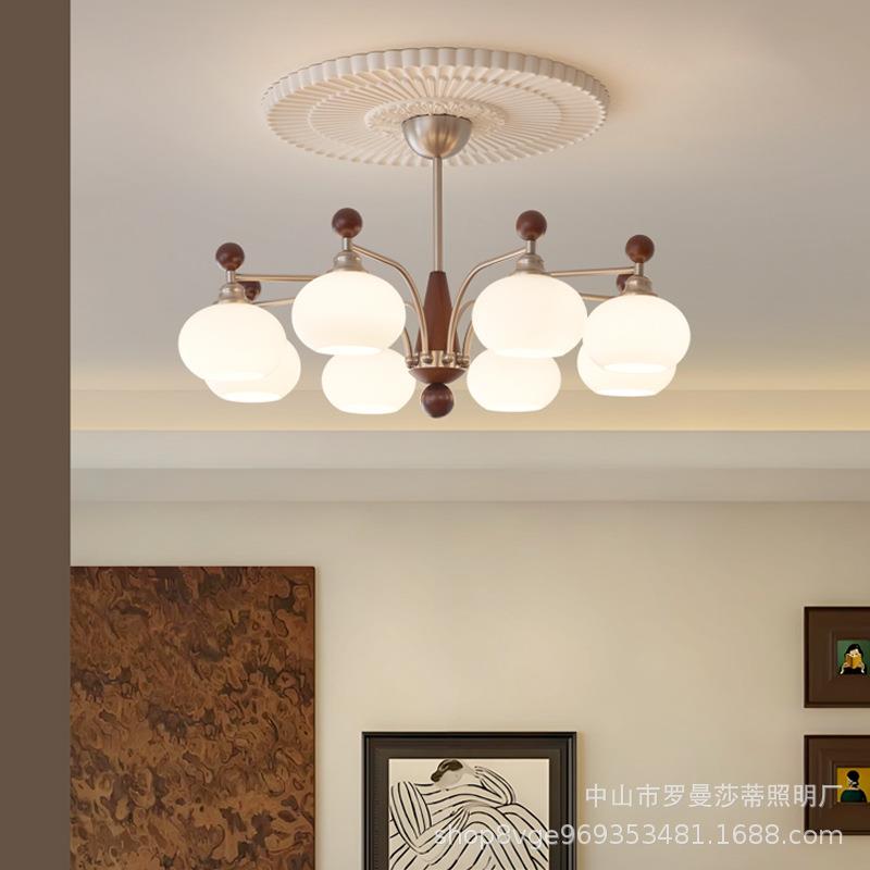 法式吊灯中古风客厅灯侘寂风复古柿子大厅创意设计师高端艺术灯具