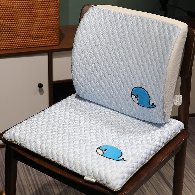 夏季冰凉坐垫屁垫办公室久坐椅子夏凉垫子座椅垫护腰靠垫靠背一体