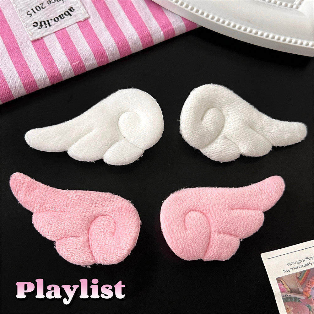 魔法少女天使小翅膀发夹侧边夹白色碎发夹可爱毛绒发卡鸭嘴夹头饰