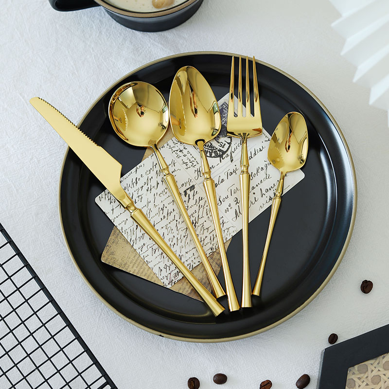 俗味小蛮腰刀叉金色食品级不锈钢