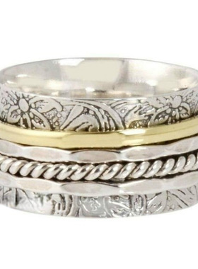 华杰 经典时尚古董设计925银冥想宣言男女通用纪念礼物戒指