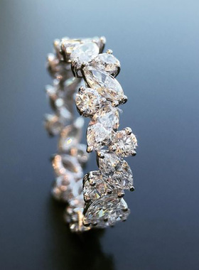 跨境Wish新款推荐 欧美创意叶子形锆石戒指 聚会旅游女士尾戒指环