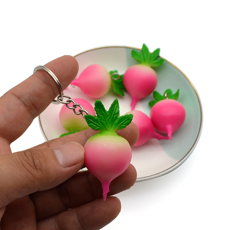 仿真食物模型PVC软胶假蔬菜萝卜钥匙扣圈挂件可做礼品