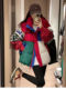 羽绒棉服欧洲站2026冬新款 撞色拼接针织袖 洋气反季 欧货设计感外套