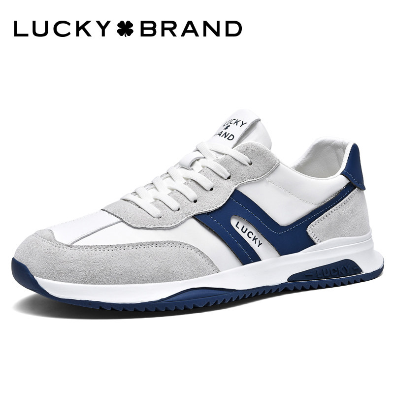 Lucky Brand 低帮款运动软底男女时尚休闲鞋情侣潮鞋猪皮透气网布
