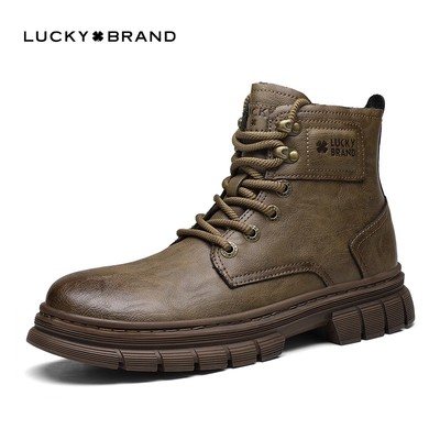 Lucky Brand四叶草男款马丁靴工装靴男靴子美式复古潮流英伦靴子