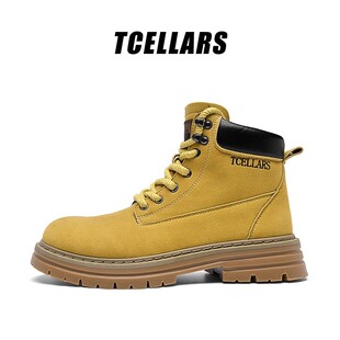 TCELLARS马丁靴男款2026春季新款增高美式英伦风户外登山鞋大黄靴