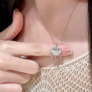 和田玉平安锁S999纯银项链女款2025新款爆款七夕情人节礼物送女友