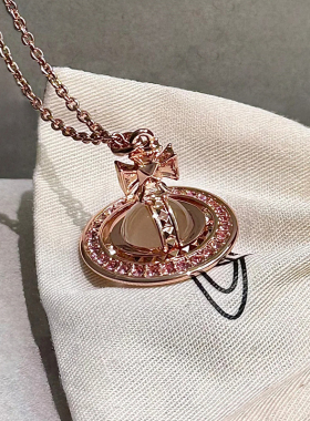 orb密镶立体土星星球项链