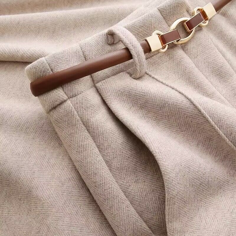 和柜台一毛一样！好穿到不可思议！直筒羊毛呢长裤女加厚保暖秋冬