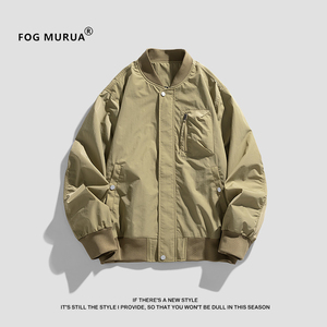 FOG MURUA棒球服外套2024新款美式高街潮牌休闲男生宽松纯色夹克