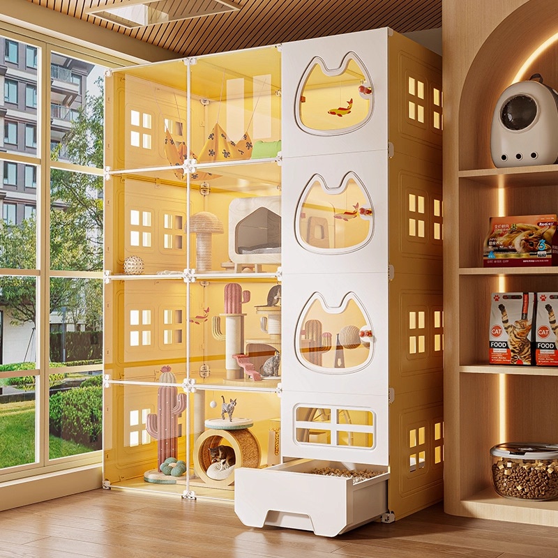 超大猫柜猫别墅家用室内猫窝猫笼子自由空间厕所一体一室一厅一卫