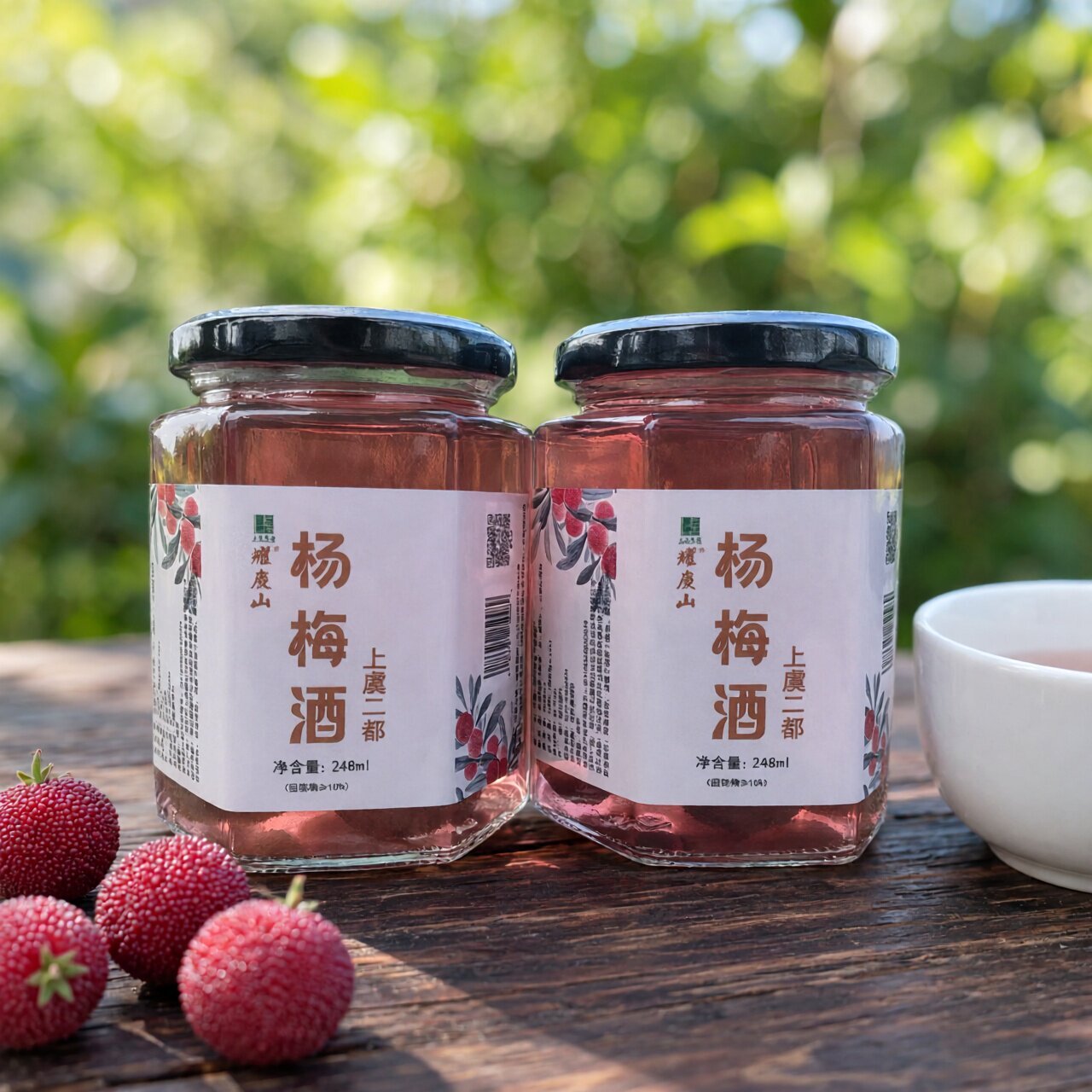 绍兴耀庆山上虞二都杨梅酒玻璃瓶粮食烧酒果酒新鲜杨梅248ml*2瓶
