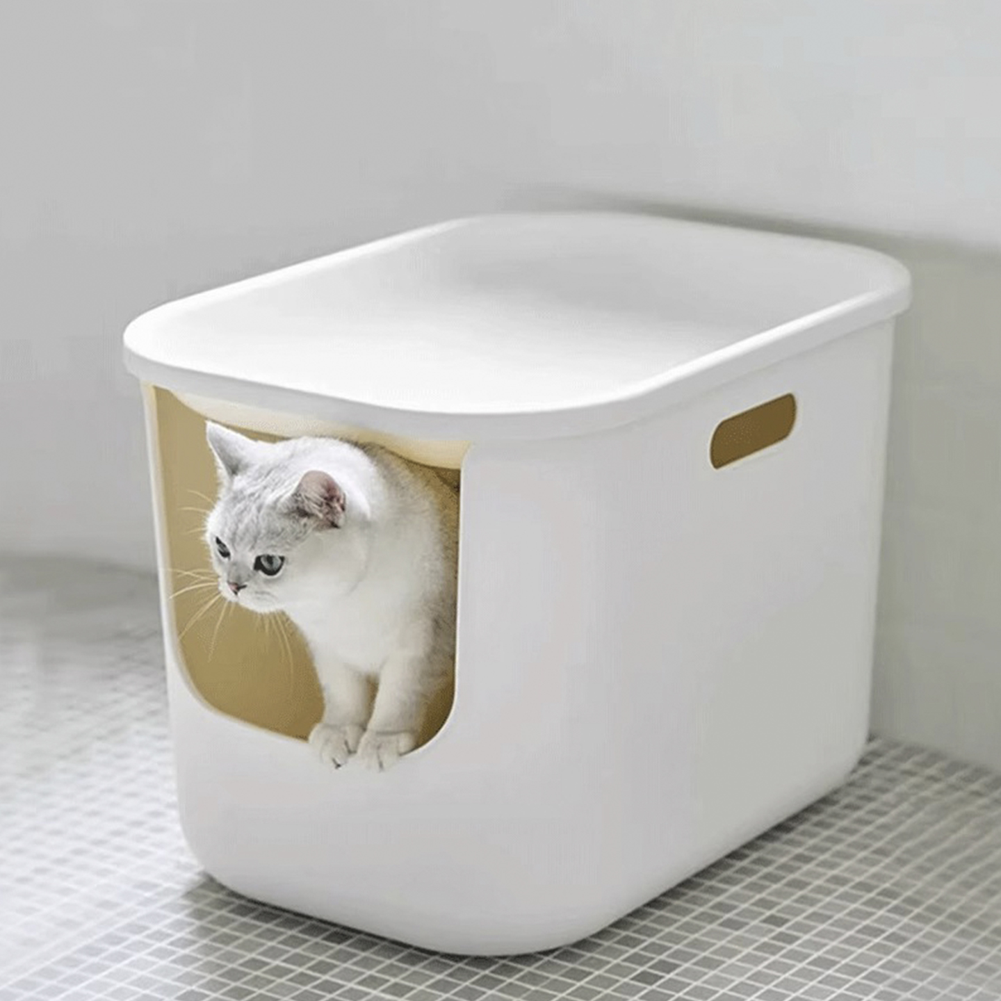 猫砂盆宠物用品良品推荐款半封闭防外溅猫厕所奥蕾优选敞篷附盖款