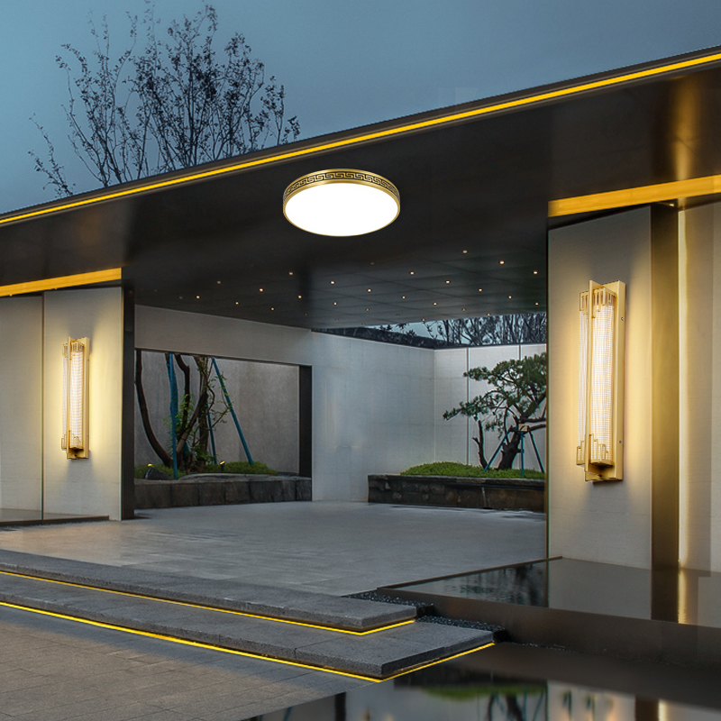 阳台灯全铜吸顶灯别墅门口灯大门防潮防虫走廊过道进门入户灯吸顶