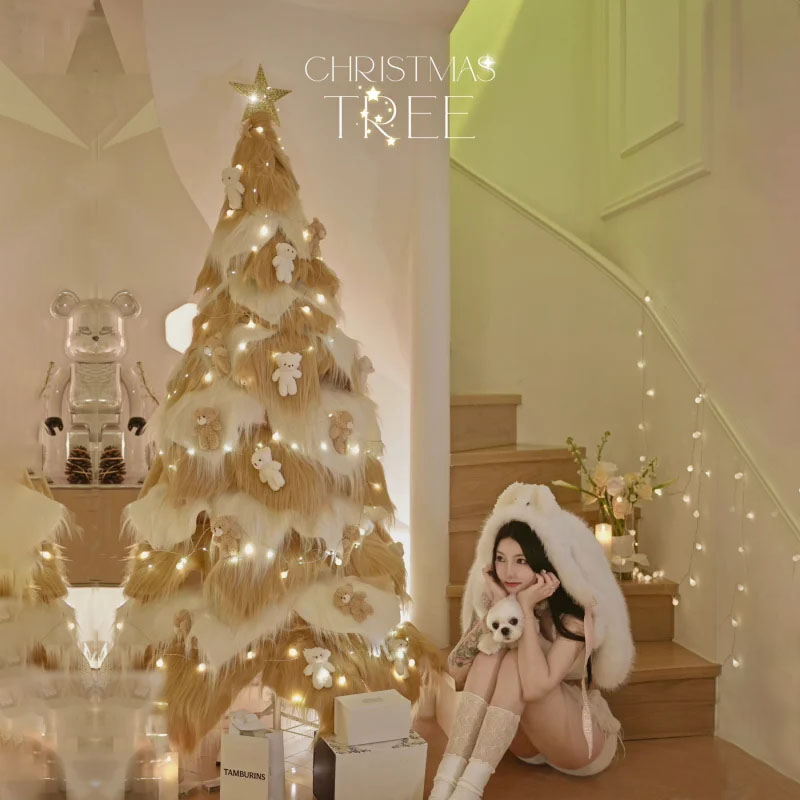 轻奢毛绒2025新款圣诞树商场公司
