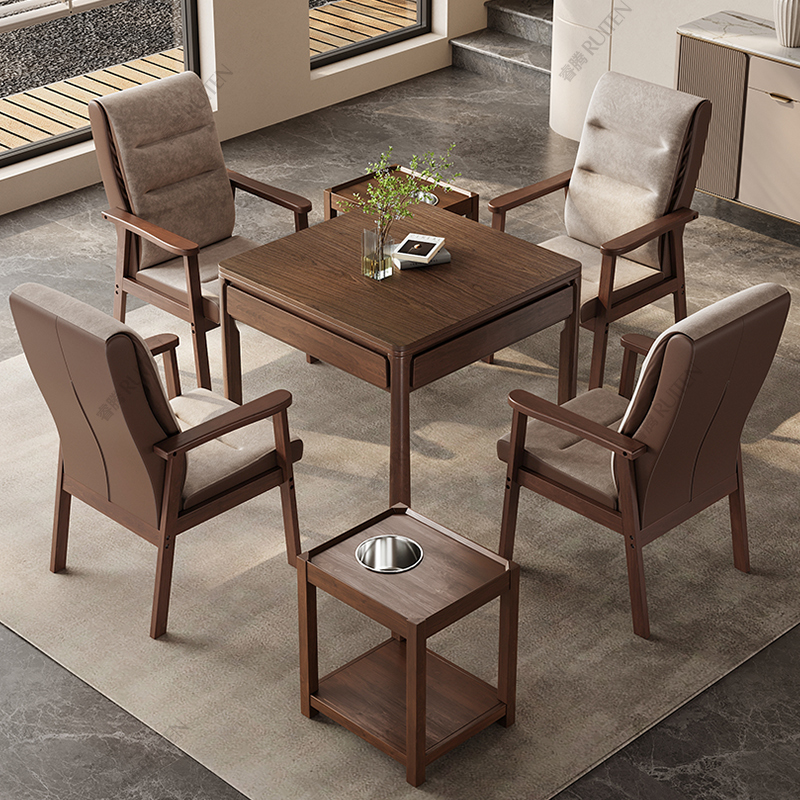 睿腾正品新款实木麻将桌餐桌一体两用全自动麻将机家用多功能机麻