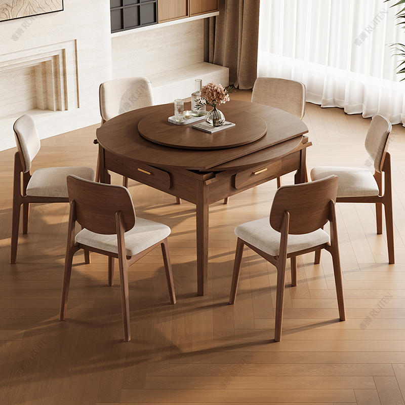 睿腾正品麻将桌伸缩圆桌餐麻两用