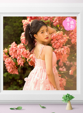 NIKON D810拍摄户外粉裙美女人像RAW原图PS后期修图调色练习素材