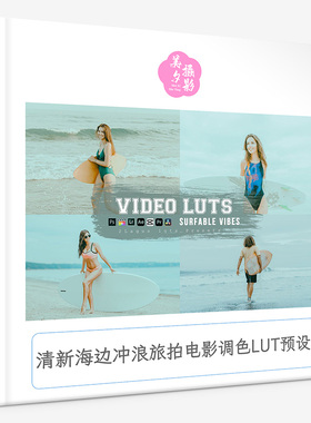 清新海边冲浪旅拍电影调色LUT预设 Surfable Vibes Mood Preset