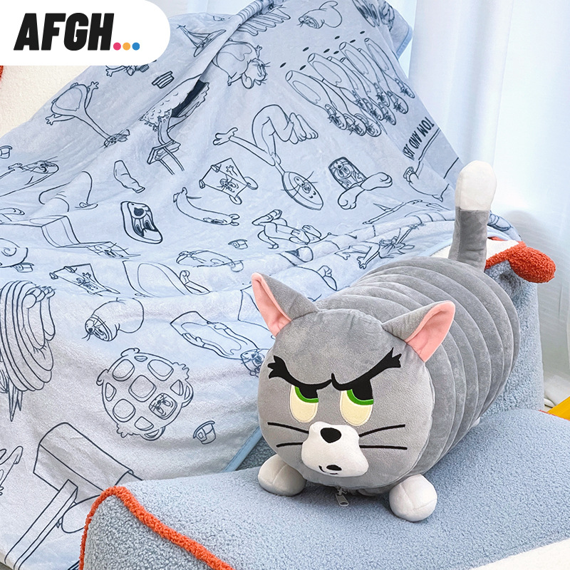 AFGH猫和老鼠水管Tom抱枕毯两用