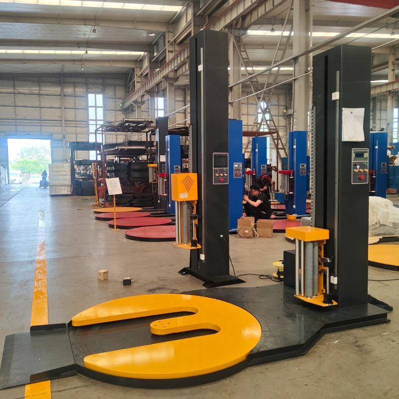 山东m底盘缠绕机TP2600F-M人力叉车上下货纸箱缠膜打包机