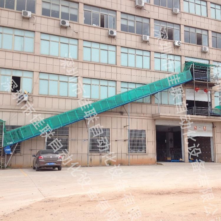 三楼输送带不锈钢滑梯户外仓库物流滑梯二楼室外滑道