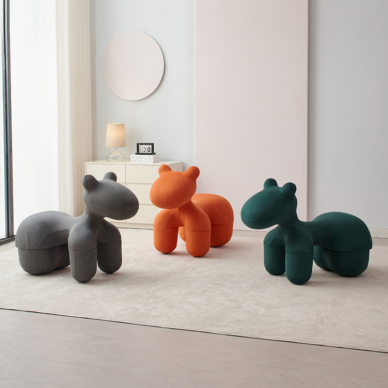 网红设计师定型棉小马椅动物座椅