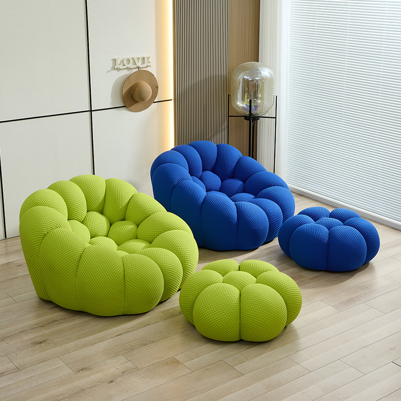 网红罗奇堡泡泡单人沙发设计师休闲客厅定型棉足球南瓜懒人沙发椅