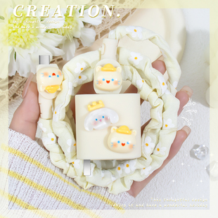 适用于OPPOFindx8可爱款充电器保护套67WOPPOK13turbo数据线缠绕绳防折断FindN3典藏版/真我GT7Pro卡通手机壳