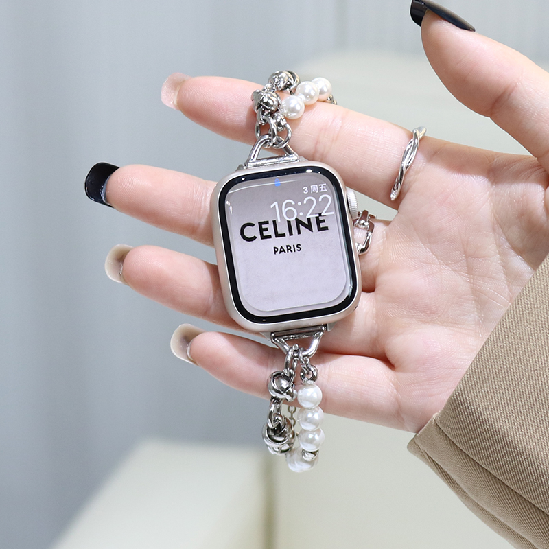 苹果表带创意款金属珍珠款