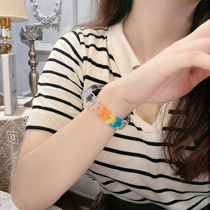 小米手环腕带树脂透明彩色款