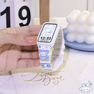 适用于华为手环10/9/8表带替换腕带智能运动手环通用版标准版手表带配件硅胶卡通可爱印花款男女生通用个性潮