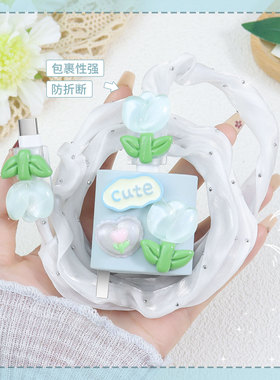 适用OPPOFindx8可爱款充电器数据线保护套67WOPPOReno14防断裂修复神器FindN3Flip一加ACE5通用充电线缠绕绳