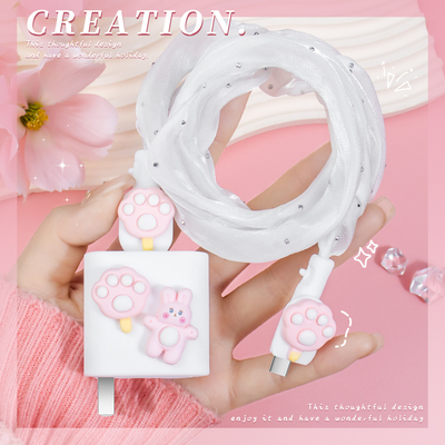 充电器数据线保护套可爱硅胶新款