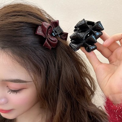 韩系复古2个蝴蝶结小抓