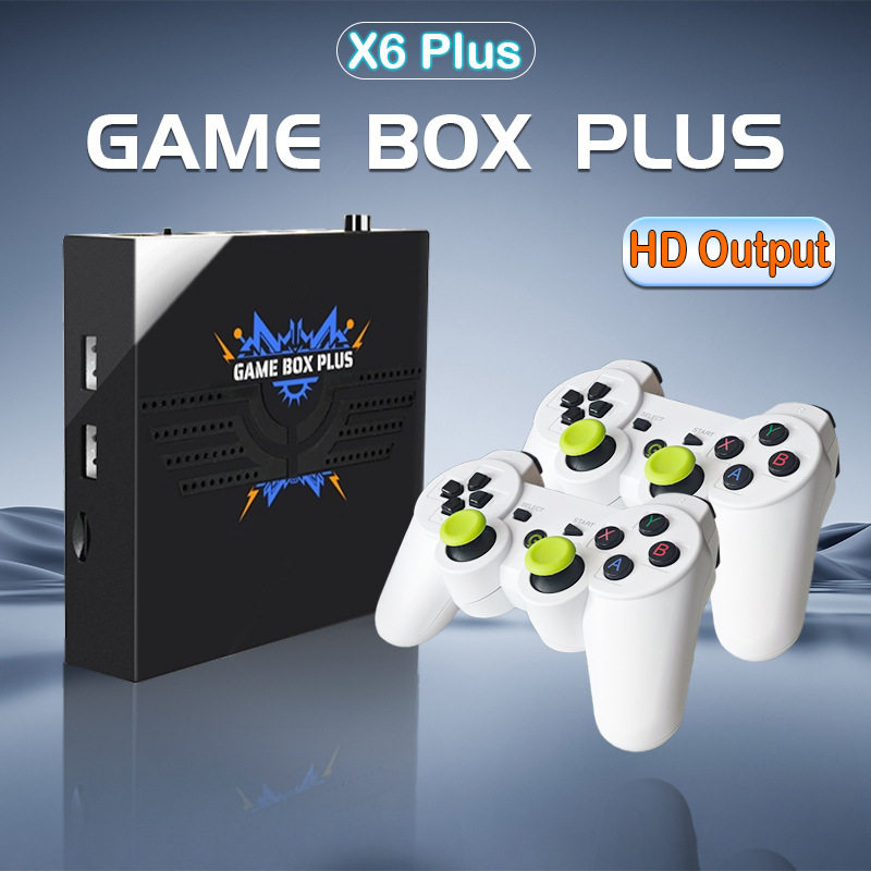 外贸魔盒X6PLUS英文高清4K电视游戏机街机摇杆无线控台对战家用机