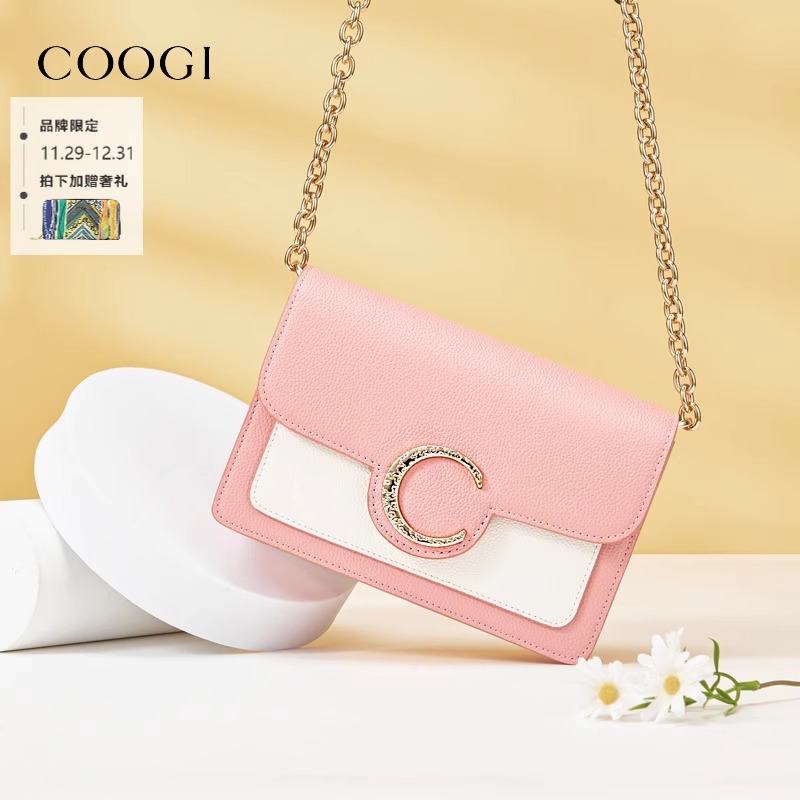 COOGI包包女百搭撞色单肩斜挎包
