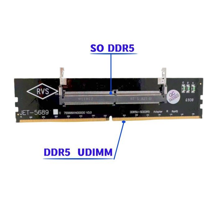 升级版DDR5笔记本内存转台式机测试保护转接板5代UDIMM转接卡1.1V